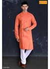 Orange Outluk Vol 5 Long Art Silk Kurta With Indian Polo Pajama Traditional Indian Wear Collection 5003